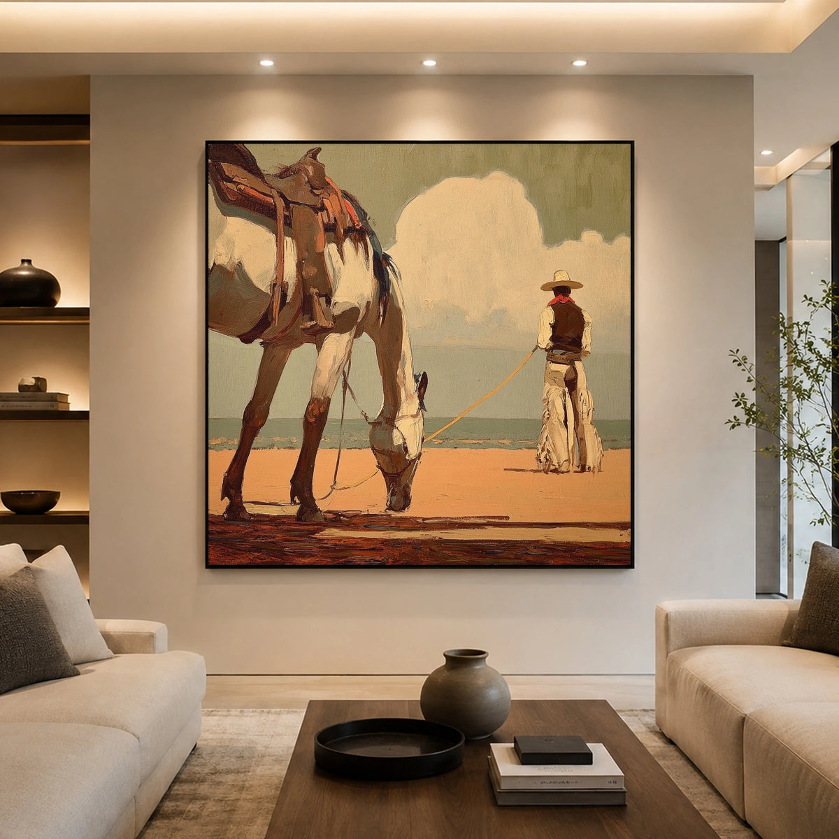 Waiting Under Cumulus — front view in a living space