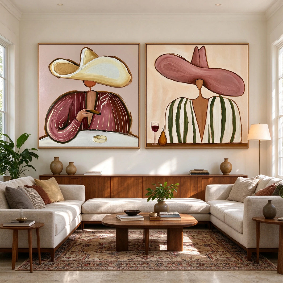 Warm Stripes After Hours — front view in a living space