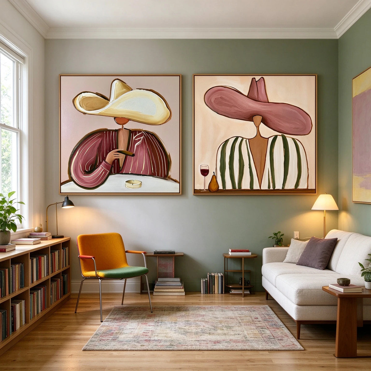 Warm Stripes After Hours — artwork in an interior setting 3