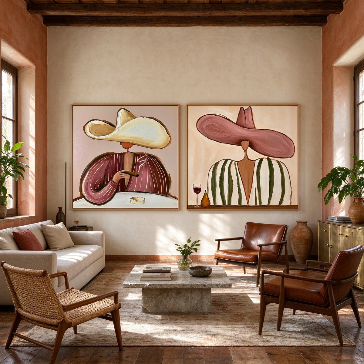Warm Stripes After Hours — artwork in an interior setting 4