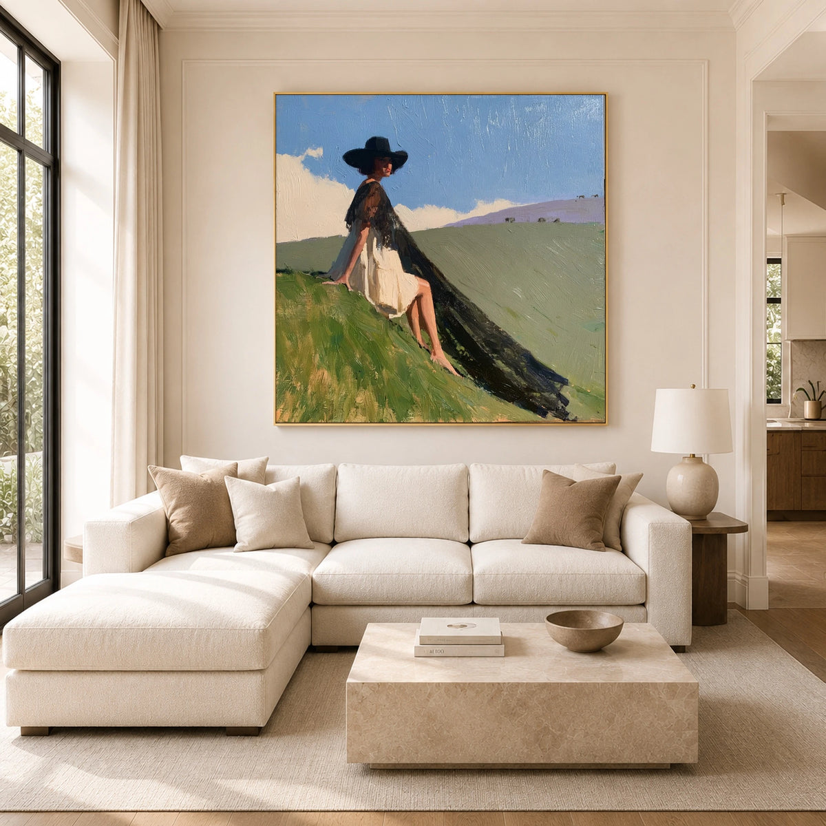 Where Her Shadow Falls — front view in a living space