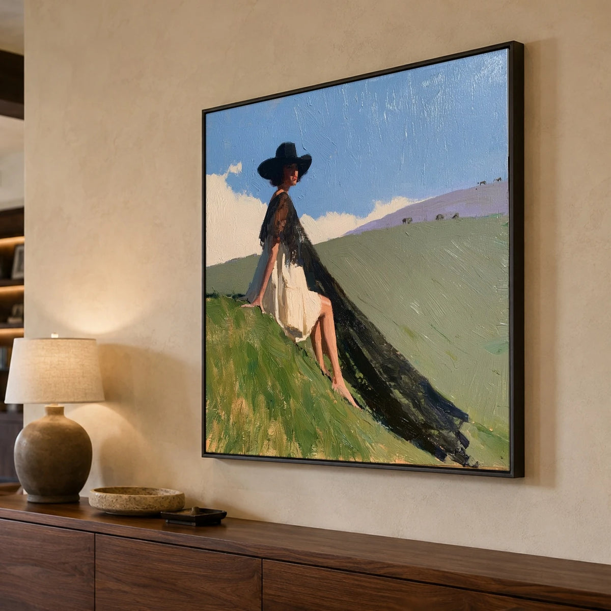 Where Her Shadow Falls — side view of the artwork