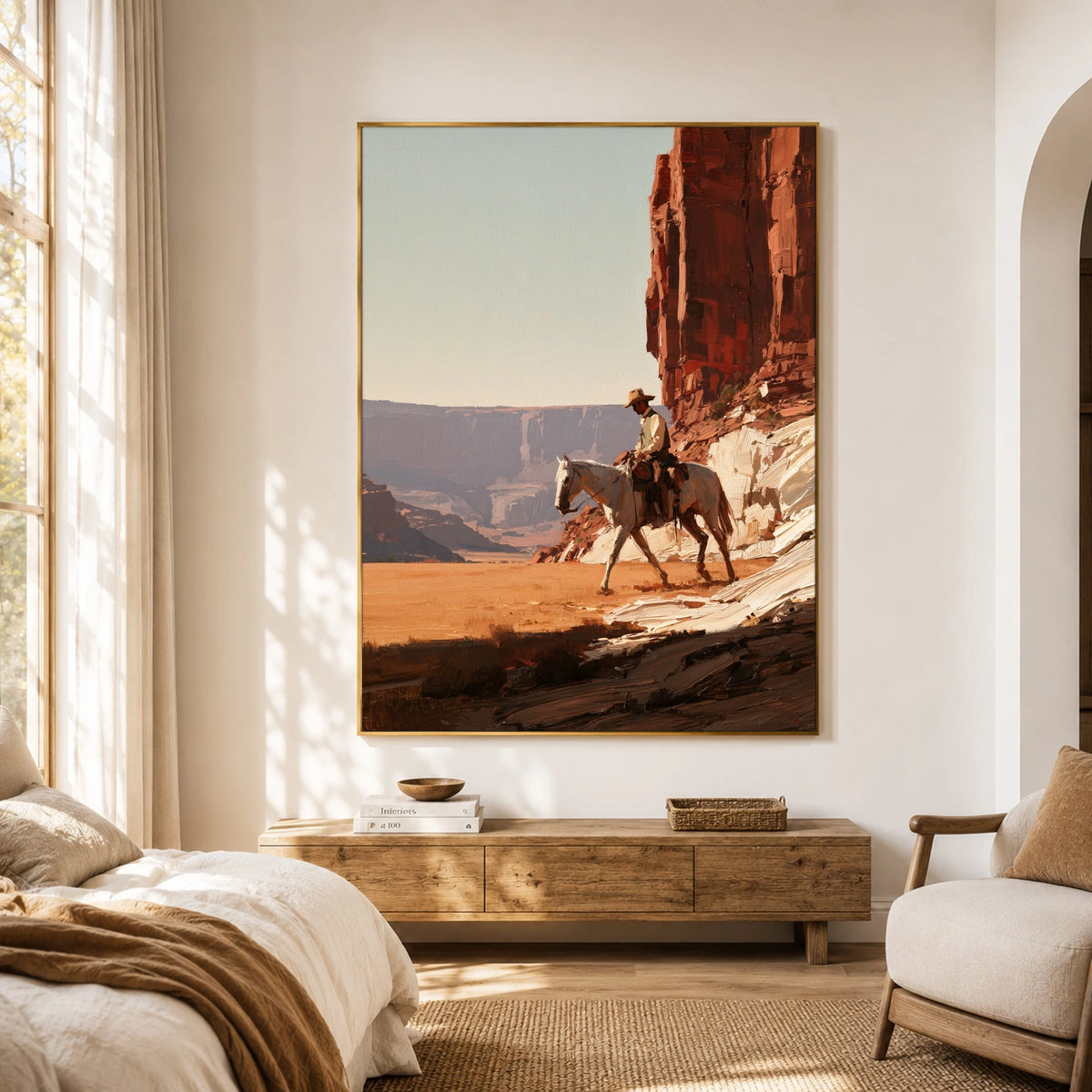 Where Red Cliffs Rise — artwork in an interior setting 3