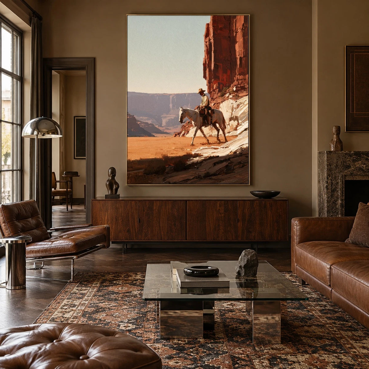 Where Red Cliffs Rise — artwork in an interior setting 7