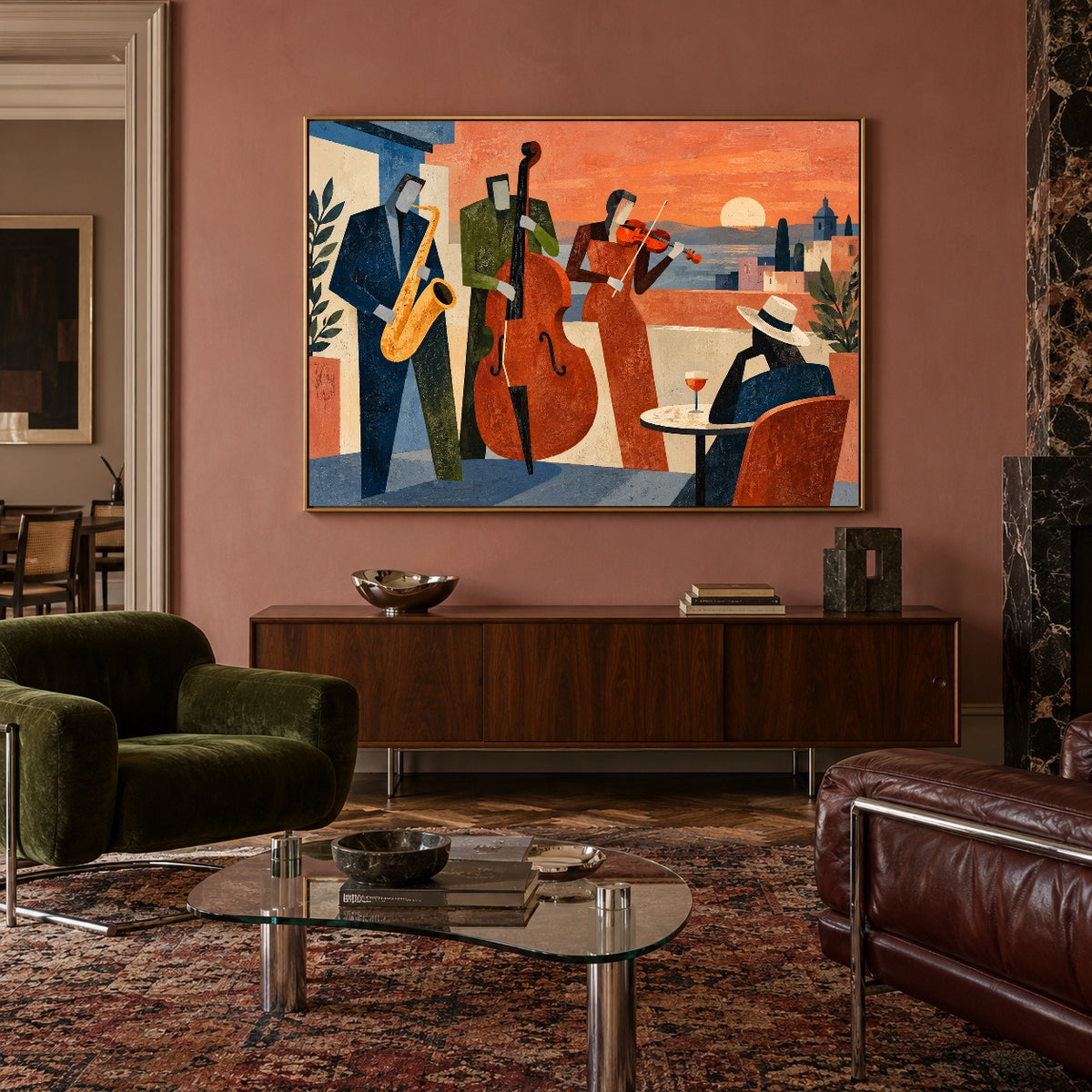 Courtyard Jazz Hours — featured artwork in a living space