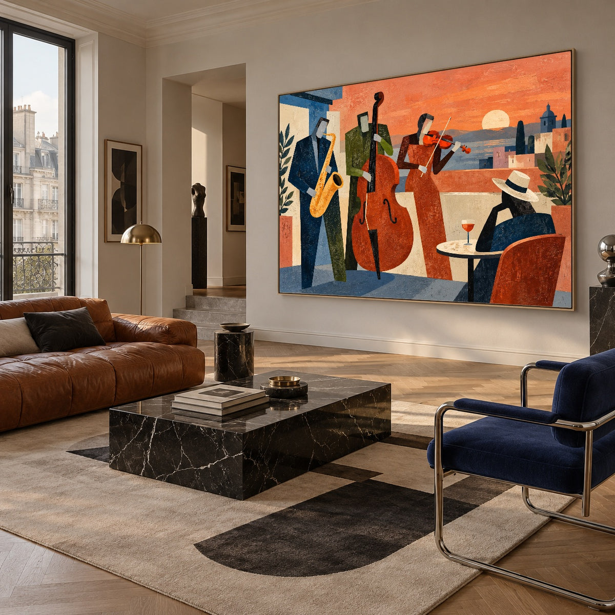 Courtyard Jazz Hours — artwork in an interior setting 3