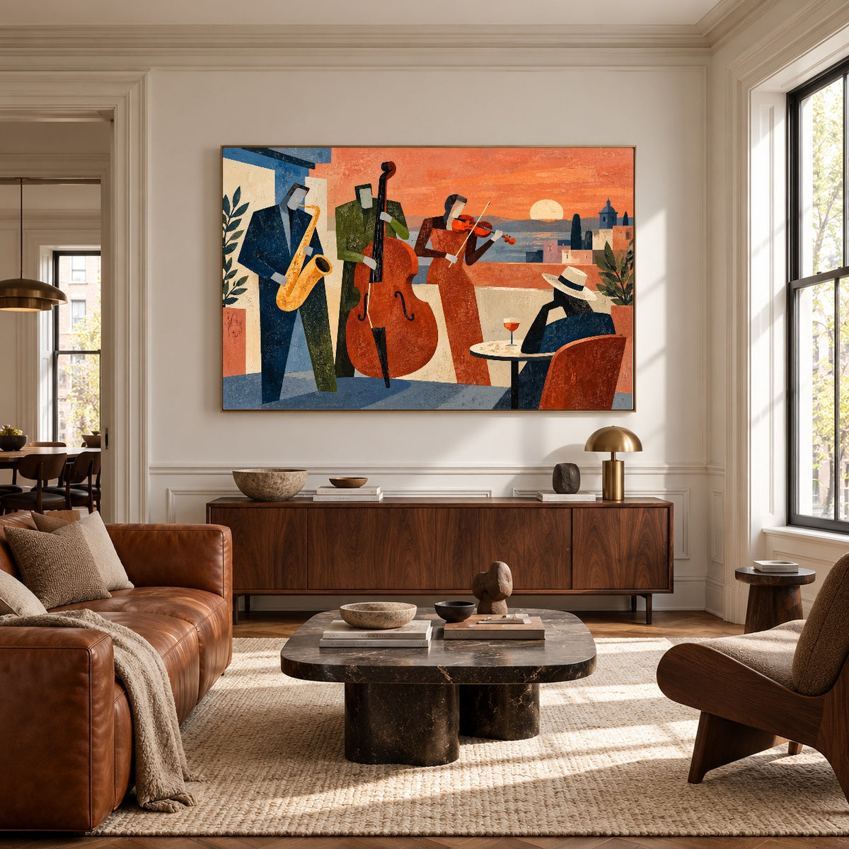Courtyard Jazz Hours — artwork in an interior setting 8