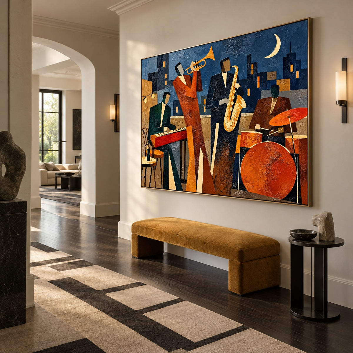 Crescent City Swing — oblique side view of the artwork