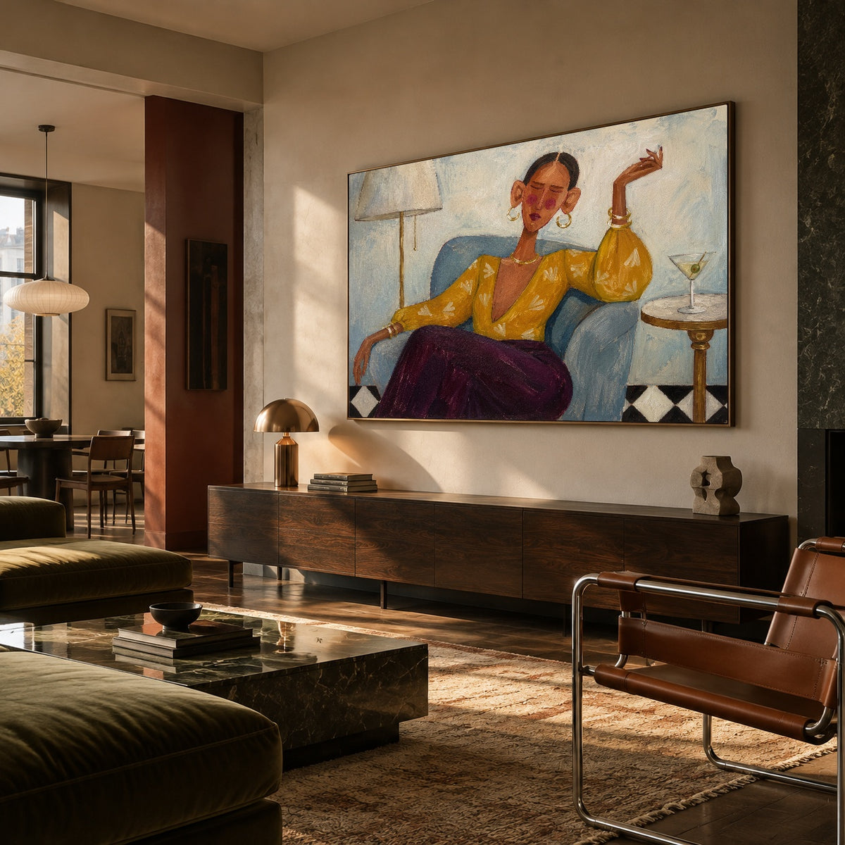 Her Golden Hour — oblique side view of the artwork
