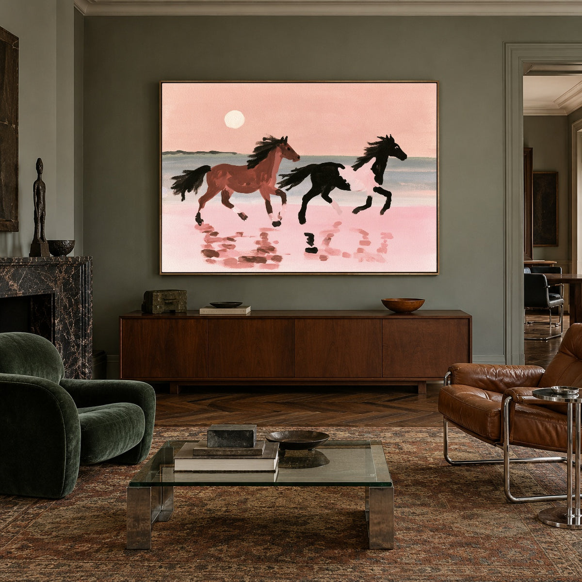 Hooves Over Blush — artwork in an interior setting 6