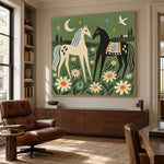 Horses Among Daisies — artwork in an interior setting 4