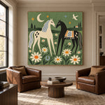 Horses Among Daisies — artwork in an interior setting 6