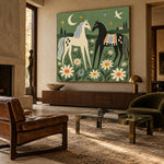 Horses Among Daisies — artwork in an interior setting 8