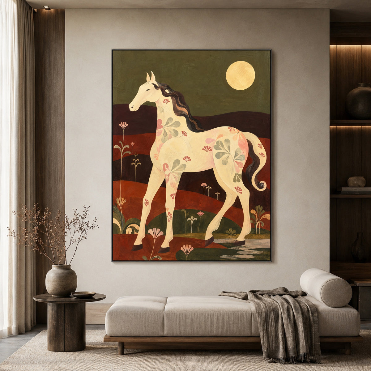 Moon Over Petal Fields — artwork in an interior setting 3