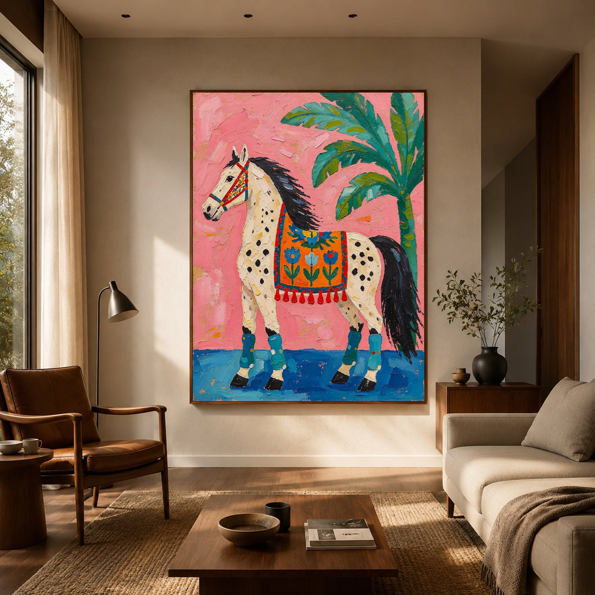 Palmshade Painted Pony — artwork in an interior setting 4