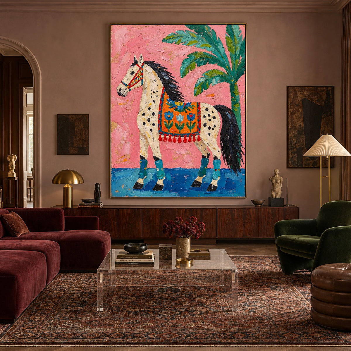 Palmshade Painted Pony — artwork in an interior setting 8