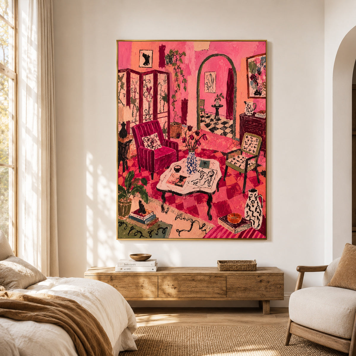 Pink Rooms and Paws — artwork in an interior setting 3