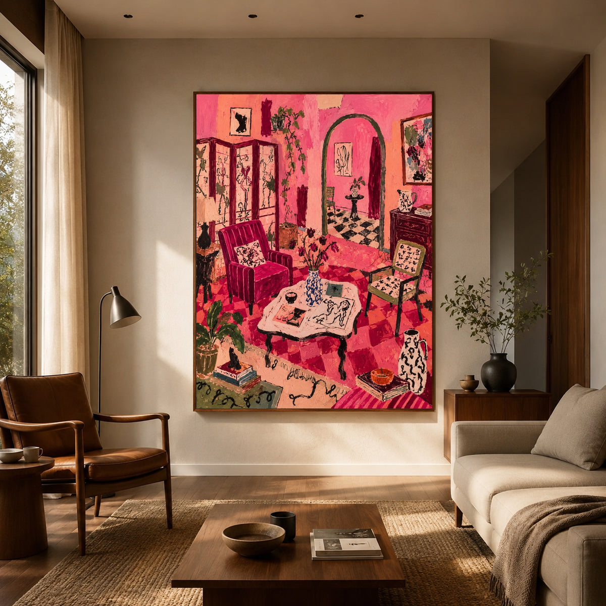 Pink Rooms and Paws — artwork in an interior setting 4