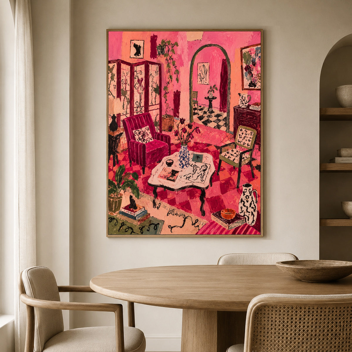 Pink Rooms and Paws — artwork in an interior setting 5