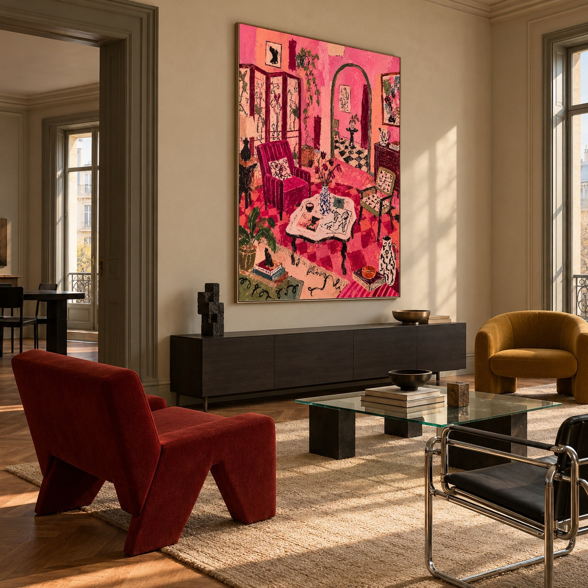 Pink Rooms and Paws — artwork in an interior setting 7