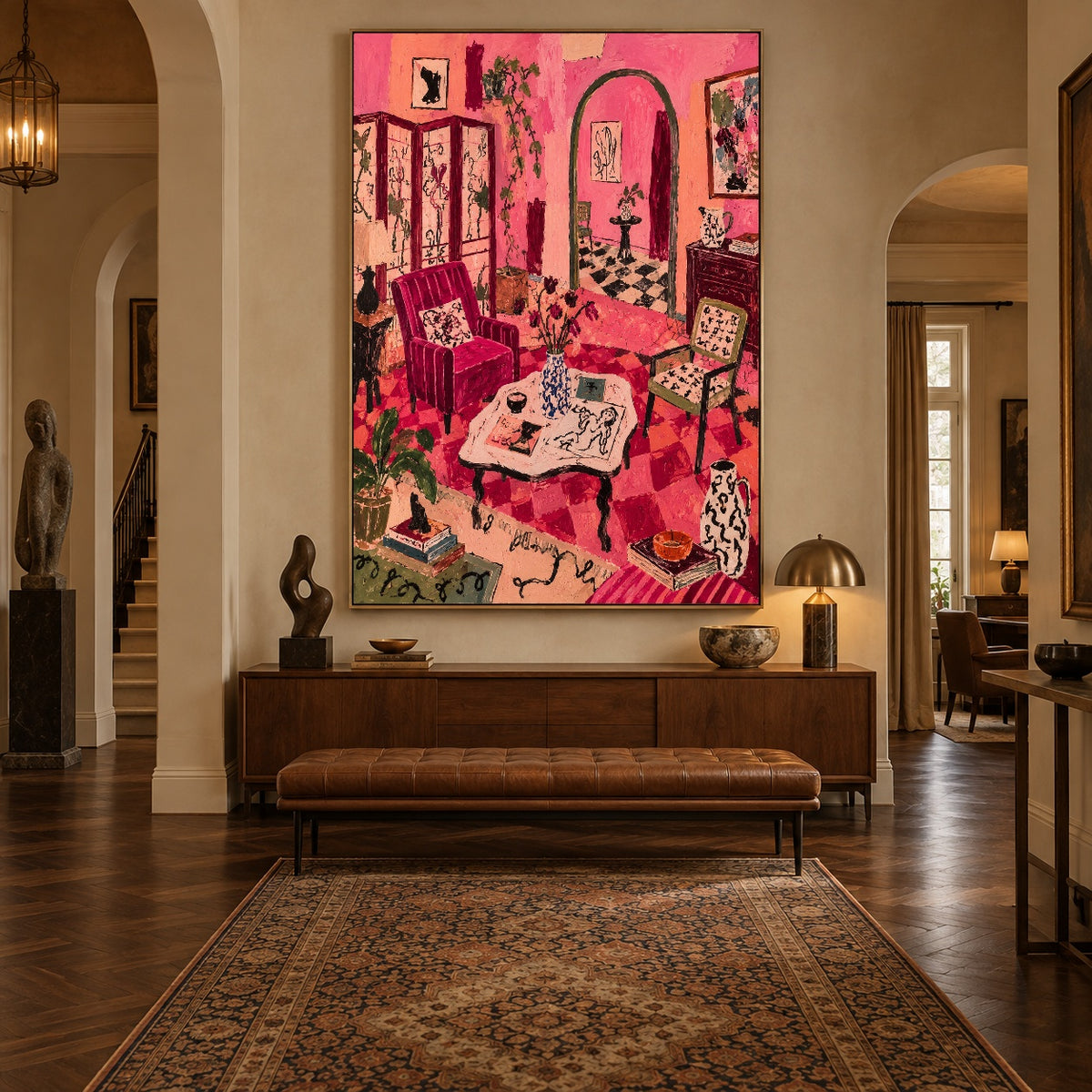 Pink Rooms and Paws — artwork in an interior setting 8