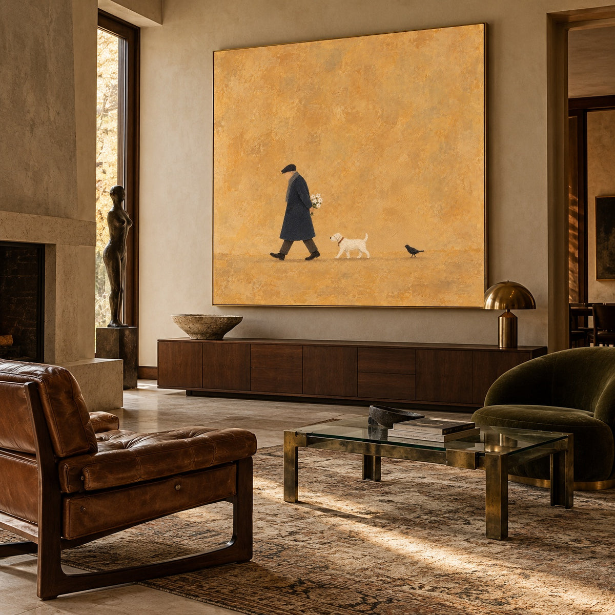 Small Golden Journeys — featured artwork in a living space