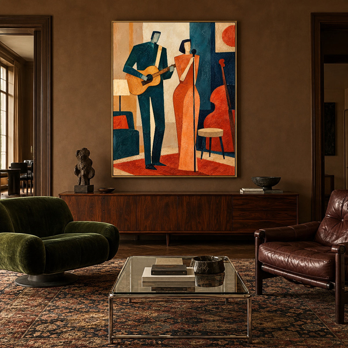 Terracotta String Duet — featured artwork in a living space