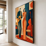 Terracotta String Duet — oblique side view of the artwork