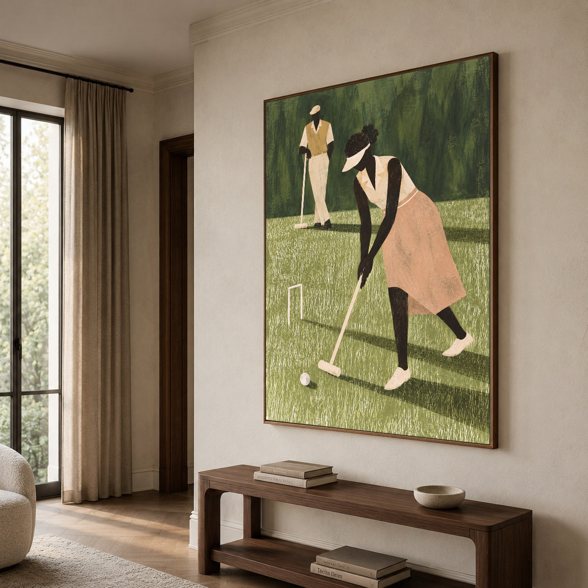 The Gentle Lawn Game — oblique side view of the artwork
